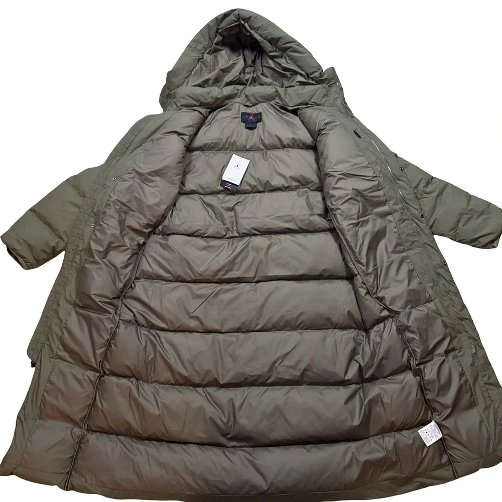 Nike Jordan Flight Down Puffer Parka Men's Small Olive FV7269-222 NWT - Picture 2 of 6
